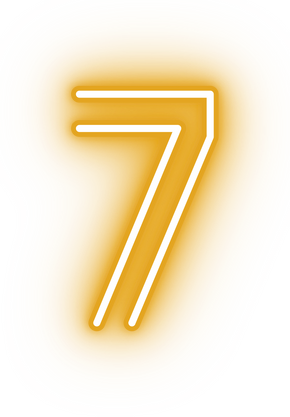 Neon yellow number seven icon